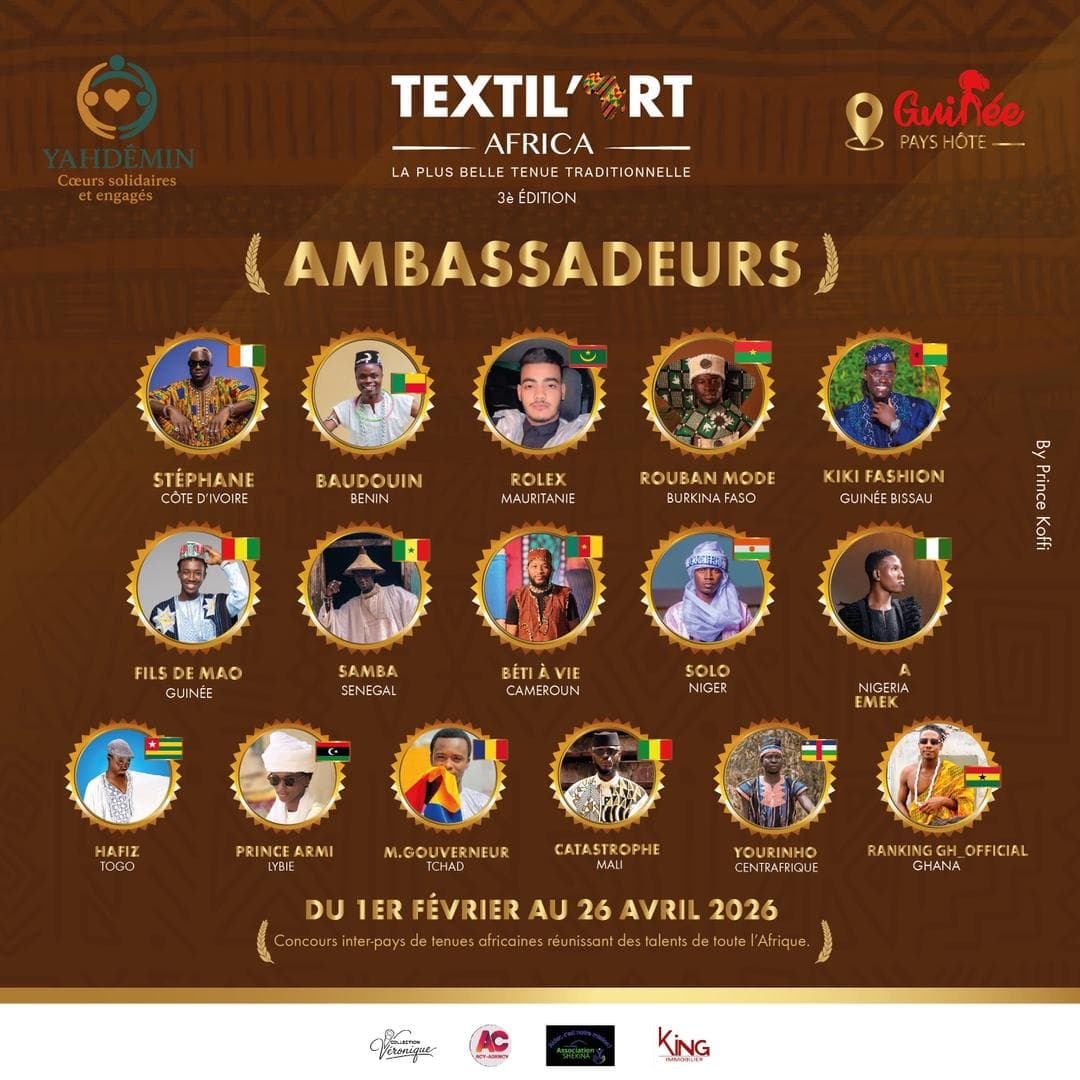 Les 16 ambassadeurs de Textil'Art Africa 2026